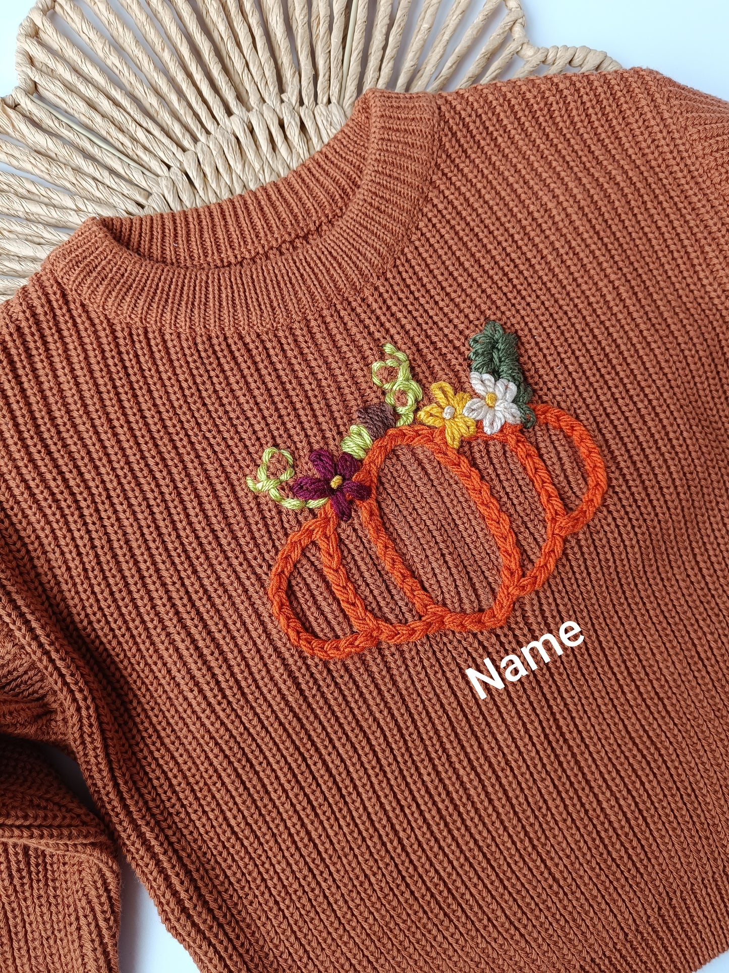 Brown Pumpkin Oversized Jumper - Add Name