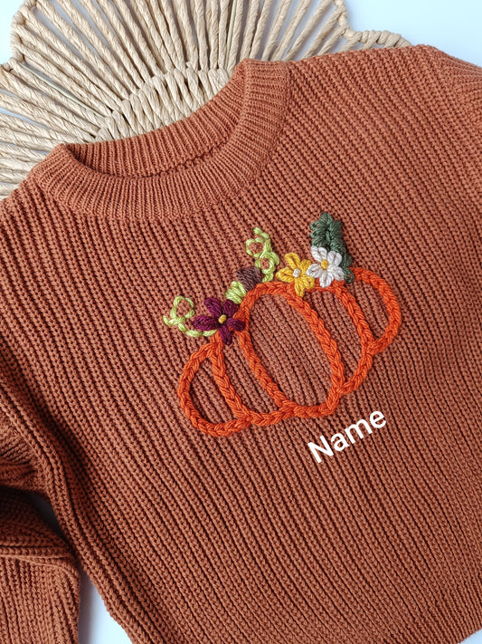 Brown Pumpkin Oversized Jumper - Add Name