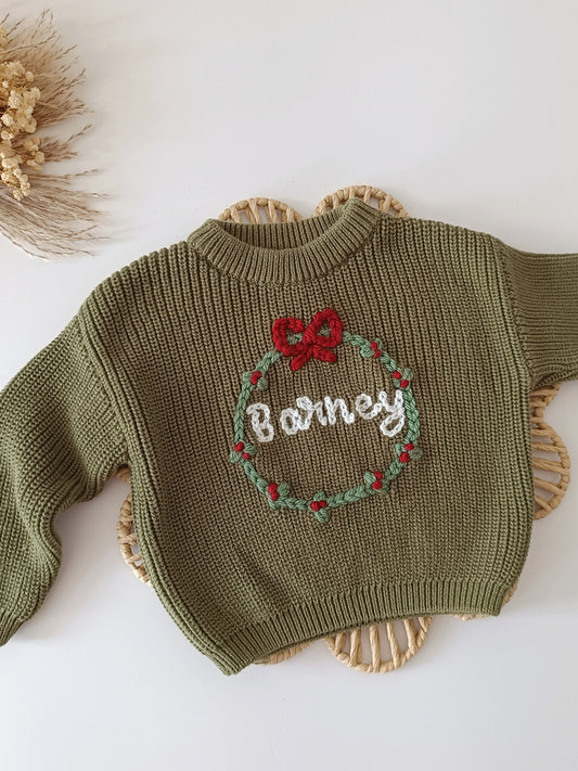 Christmas Pine Name Oversized Jumper