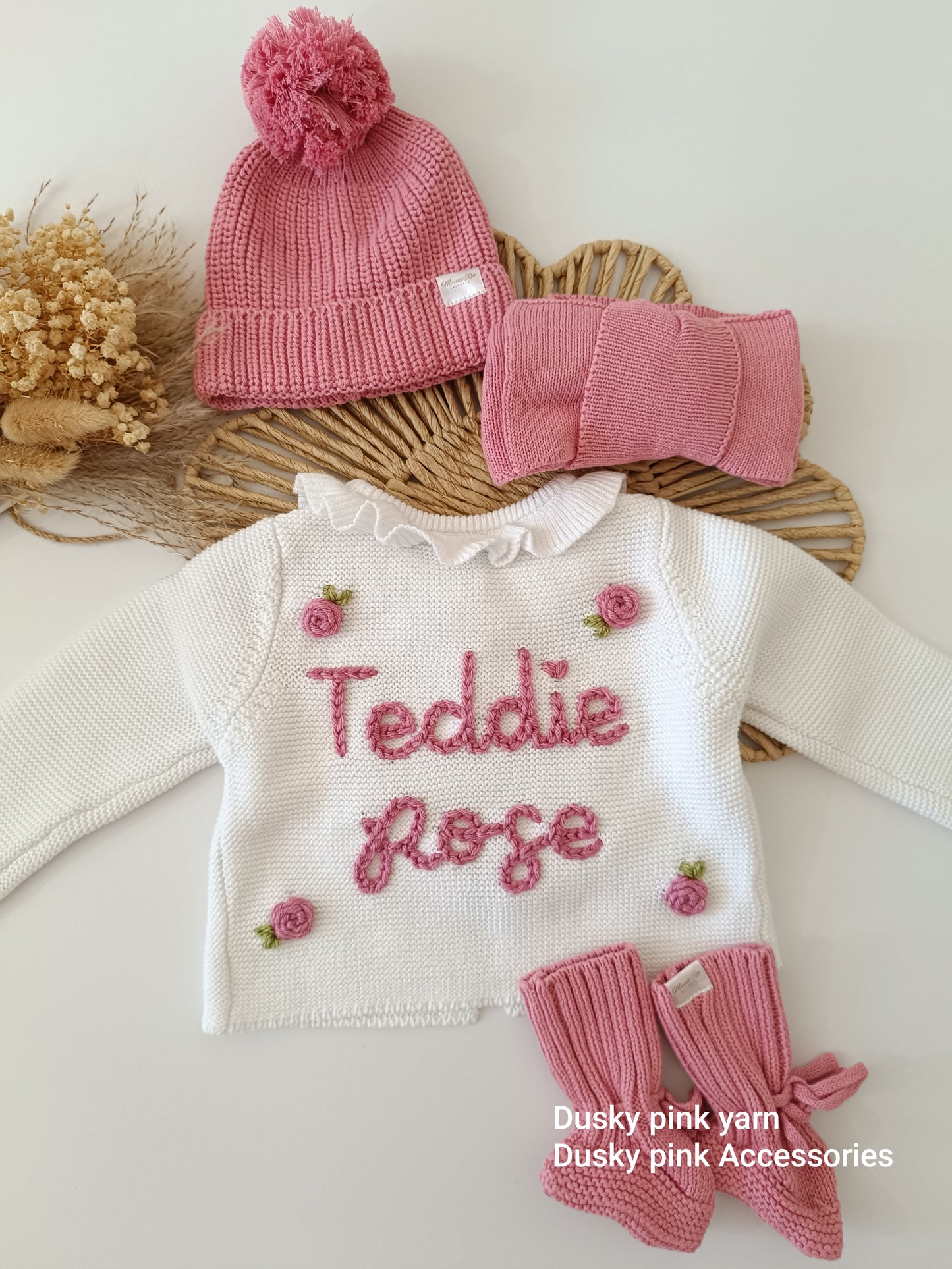 Personalised Embroidered Frill White Cardigan