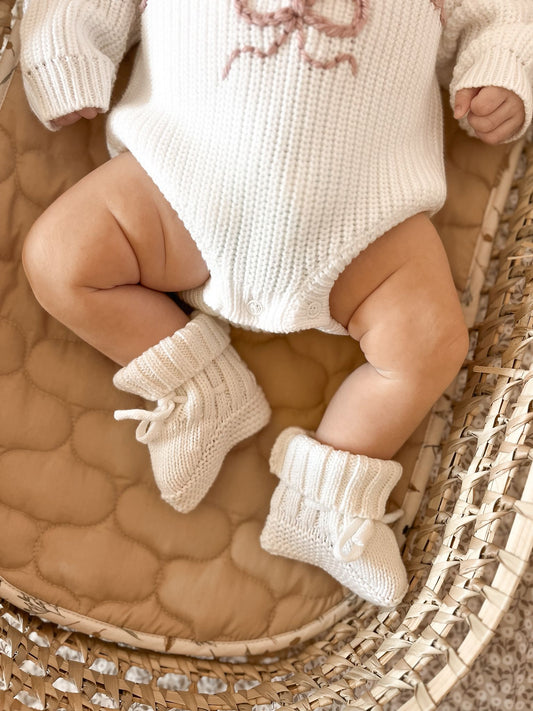 Knitted Booties / Socks | White
