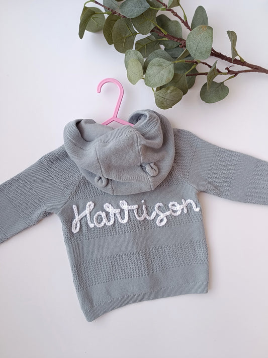 SALE Blue Hood Cardigan 3-6m