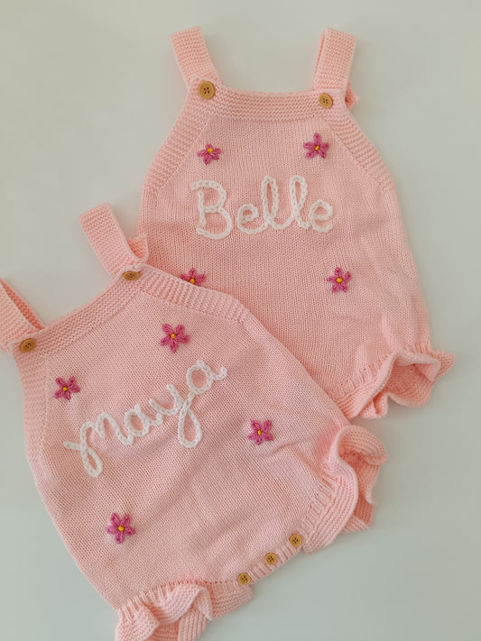 Personalised Pink Romper